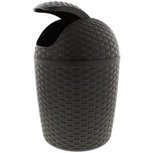 Afvalemmer Rattan ROLAND - Zwart - Kunststof - Rond - 5L - H 30 x Ø 21 cm Afvalemmer Rattan ROLAND - Zwart - Kunststof - Rond - 5L - H 30 x Ø 21 cm