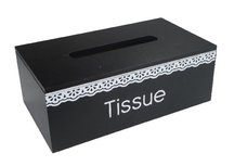 Tissuebox / Tissuehouder JORDY - Zwart - Hout - 25 x 14 x 9 cm Tissuebox / Tissuehouder JORDY - Zwart - Hout - 25 x 14 x 9 cm