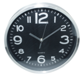 Klok SJEF - Zilver / Zwart - Rond - Ø29cm Klok SJEF - Zilver / Zwart - Rond - Ø29cm