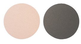 Dubbelzijdige luxe onderzetter NAUD - Roze / Grijs - Leder - Rond - Ø10 cm - Set van 6 Dubbelzijdige luxe onderzetter NAUD - Roze / Grijs - Leder - Rond - Ø10 cm - Set van 6