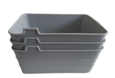 Flexibele opbergmandjes GINO - set van 3 - Grijs - Kunststof - 18 x 13.5 x 7.5 cm Flexibele opbergmandjes GINO - set van 3 - Grijs - Kunststof - 18 x 13.5 x 7.5 cm