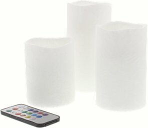 LED kaarsen met afstandbediening JAIMY - Wit - set van 3 - 10 / 12.5 / 15 cm