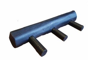 Kapstok JIEHAN - 3 haaks - Zwart - Hout - 25 x 8 x 3.5 cm