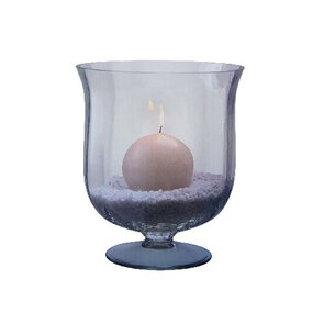 Windlicht VIRGINIA - Transparant - Glas - Ø 14.5 x H 15.5 cm - maat S