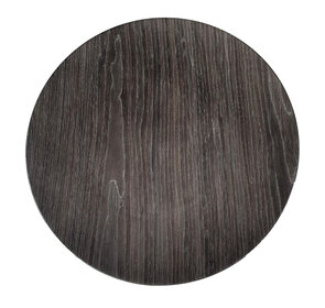 Decoratie bord met hout motief GERRIT - Donkerbruin / Zwart - Kunststof - Ø 32.5 cm