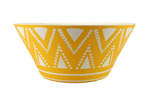 Kom XL - Geel / Wit - Melamine - Ø 24.5 x 12 cm - Rond