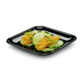 Sabert mini Amuse tasting bakje - Zwart - Kunststof - 6 x 6 x 1 cm - Set van 20