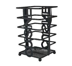 Industriële keukengerei opberger/ bestekhouder GRETHA - Zwart - Staal - 10 x 10 x 16.5 cm