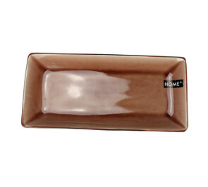 Home+ schaal - Bruin - Porselein - 30.5 x 14.5 x 4 cm - Rechthoek - Set van 2