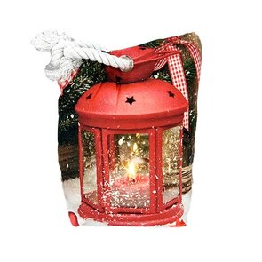 Kerst - Deurstopper - Lantaarnplaatje - Met LED verlichting
