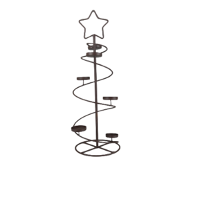 Theelichthouder standaard - Bruin - Metaal - Ø 17 x 53 cm