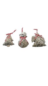Traditionele Kerstdecoratie Hangers - Hout - Assorti - Set van 2