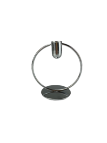 Kaarshouder Cirkel - Zilver - Metaal - 13.5 x 12.8 cm