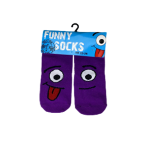 Funny kindersokken - Paars - Maat 23-26 - 2 paar