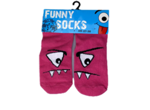 Funny kindersokken - Roze - Maat 23-26 - 2 paar