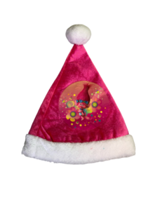 Kerstmuts Trolls - Roze - Polyester - l 28 x h 35 cm