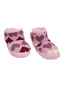 Baby pantoffel hartjes - Roze - Maat 16 / 17
