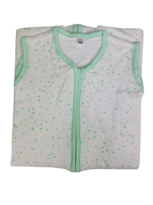 Baby slaapzak - Wit / Groen - Katoen - 90 cm