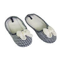 Pantoffel laag model strik - Zwart / Wit - Maat 39 / 40