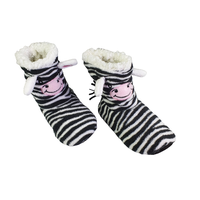  Hoog Model Pantoffel Zebra - Zwart / Wit - Maat 31 / 33