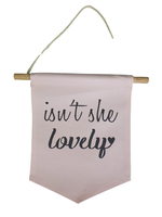 Baby decoratie banner / vlag - Roze - 25 x 24 cm