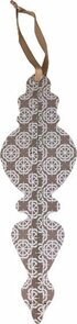 Decoratie kersthanger - Taupe - Papier - Groot - h 47 cm