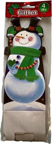 Giftbox - Sneeuwpop zwaaiend - Papier - 4 stuks