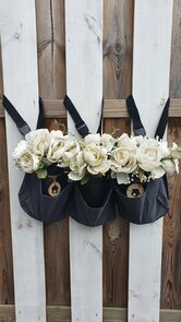 Plantenhanger / Plantenzak met 3 vakken ROSY - Grijs - Plantenhanger Balkon - 60 x 20 x 10 cm