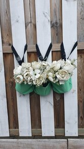 Plantenhanger / Plantenzak met 3 vakken ROSY - Groen - Plantenhanger Balkon - 60 x 20 x 10 cm