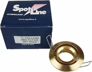 Lampen spotje / Inbouwspots rond - MINI TILT 010 - Mat goud - Metaal - Max 50 W - Kantelbaar - Set van 9