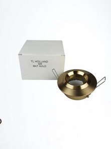 Lampen spotje / Inbouwspots rond TL HOLLAND 020 - Mat goud - Metaal - Max 50 W - Set van 9