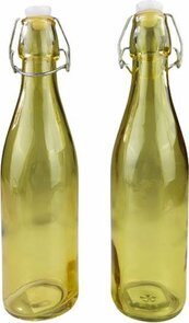 Trendy decofles MARISOL - Rond - Geel - Glas - 6x27cm