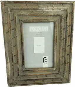 Fotolijst met ruwe look SILAS - Antraciet - Hout / Glas - 10 x 15 cm