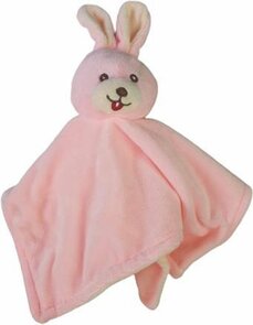 Pluche knuffeldoekje - Konijn NONO - Roze - 24cm