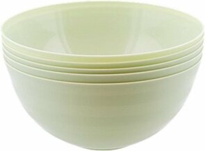 Herbruikbare Schaaltjes / Kommetjes BACO - Groen - Kunststof - Vaatwasserbestendig - Camping - Picknick - Strand - Servies Ø 14 cm - Set van 5