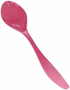 Eierlepel GABRIELIUS - Roze - Kunststof - Herbruikbaar - 14 x 3 cm - Set van 6 - Ei