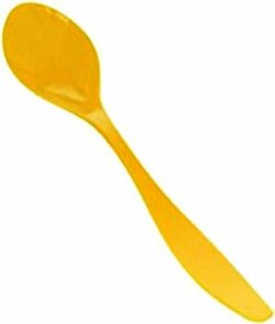 Eierlepel GABRIELIUS - Geel - Kunststof - Herbruikbaar - 14 x 3 cm - Set van 6 - Ei