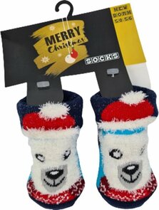 Kerst Ijsbeer Babysokken - Baby Sokken - Newborn - Sokjes - Babysokjes - Babysokken - 0-6 maanden - 1 paar