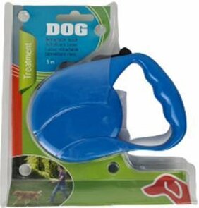 Hondenriem - Blauw - Oprolbaar - Kunststof - 5 m