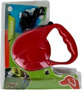 Hondenriem - Rood - Oprolbaar - Kunststof - 5 m