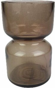 Theelichthouder XANDER - Brons / Transparant - Glas - Ø 7 cm - Waxinelichthouder – Waxinelicht – Gezellig – Sfeer – Kerst – Feestdagen – Licht – Wintertijd – Herfst – Thuis – Woonkamer – Interieur – Decoratie – Cadeau 