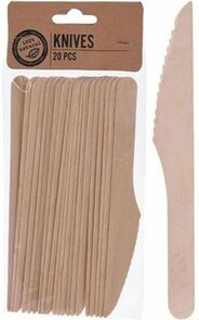 Houten messen WIEK - 20 STUKS - 16 cm - Hout - Milieu vriendelijk - messen - Wegwerp messen