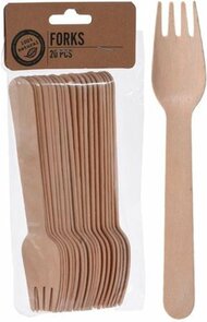 Houten Vorken WIEK - 20 STUKS - 16 cm - Hout - Milieu vriendelijk - Vorken - Wegwerp vorken