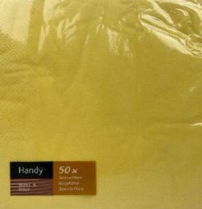 Servetten Wine en Dine - Geel - papier - 33 x 33 - 50 stuks - Vierkant - 2-laags