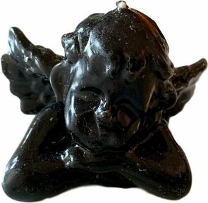 Kaarsje - Engel - Zwart - Was - 10 x 6 x 7 cm