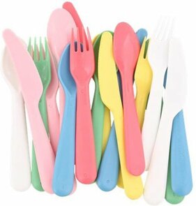 Bestek BOBBY - Kampeer bestek - Campingbestek - Picknicken - Multicolor - Kunststof - 18 Delig