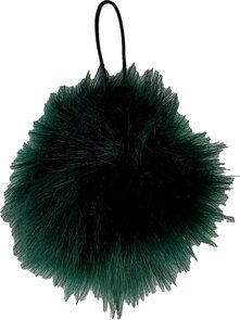 Luxe Pluizebol Kerstballen - Set van 4 - Emerald Green / Smaragd Groen - Kersthangers - Fluffy hangers - 