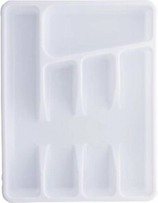 Bestekbak JAPIE - Wit - Kunststof - Keukenkastorganizer - 34 x 26 x 5 cm