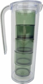 Limonade kan met bekertjes - Groen / Transparant - Kunststof - 28 cm