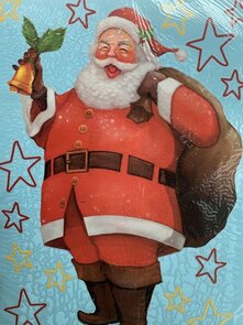 Kerst Raamstickers - Blauw - Kerstman / Rendier - 24x33 cm - Kunststof - 2 Stickers